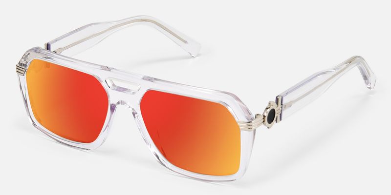 Maverick - Clear Aviator Mirror Sunglasses | Vooglam