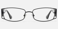 Wren - Unique Metal Rim Rectangle Black Glasses | Vooglam Angle View