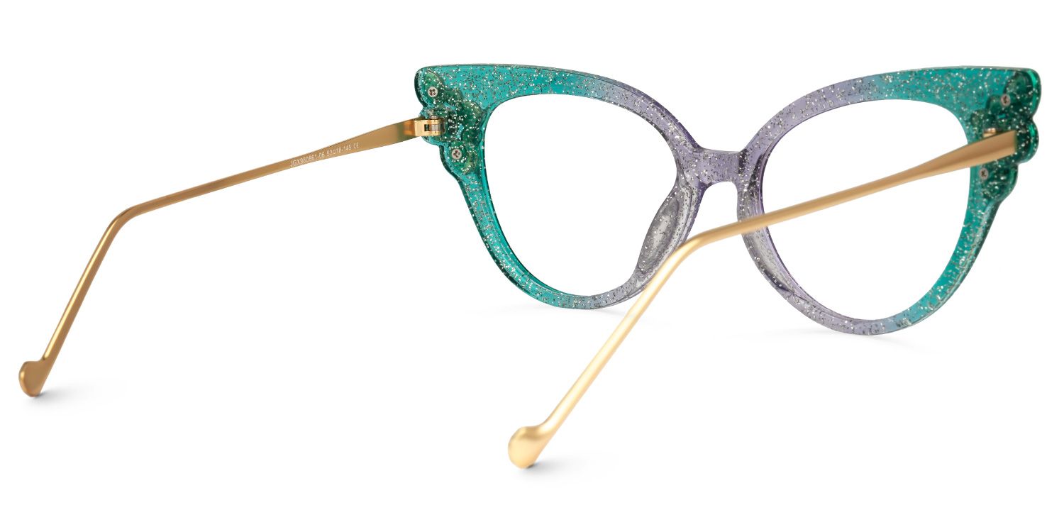 Sheffield - Cat Eye Blue/Grey Eyeglasses | Vooglam Side View