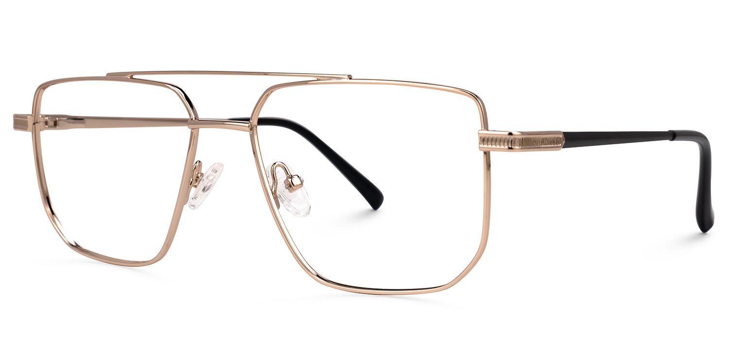 Einstein - Aviator Gold Eyeglasses | Vooglam Front View