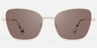 Meadow - Square Gold Sunglasses | Vooglam Angle View