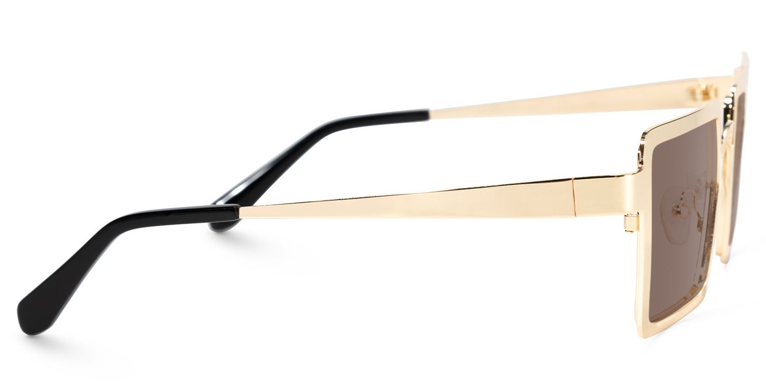 Cairbre - Rectangle Gold Sunglasses | Vooglam 4