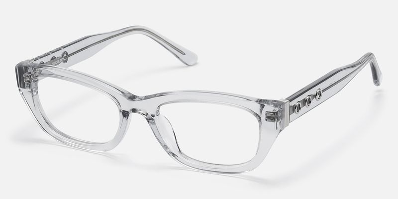 Riven - Crystal Grey Thick Cat Eye Frames | Vooglam