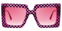 Ferial - Square Black/Pink Sunglasses | Vooglam Angle View