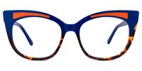 Edythe - Cat Eye Blue/Tortoise Eyeglasses | Vooglam Angle View