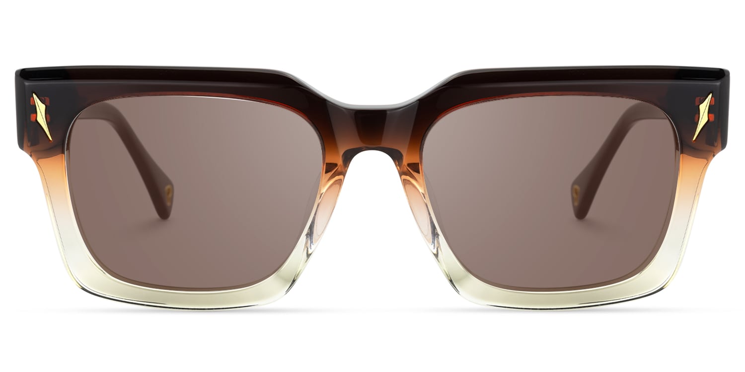 Mahola - Rectangle Brown Sunglasses - 1