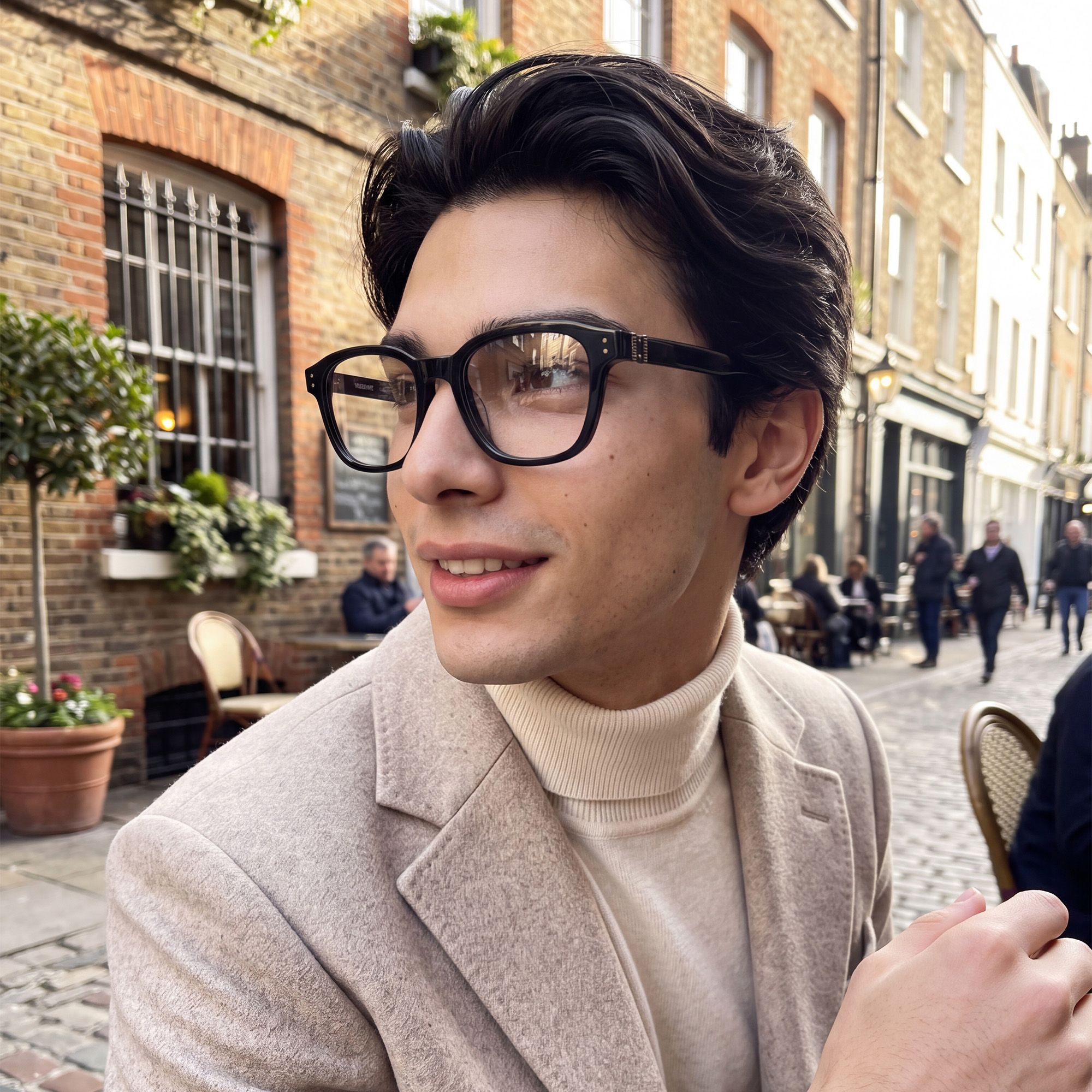Vooglam Street Style in Real Life: Rainier - Black Acetate Zipper Square Glasses by Vooglam