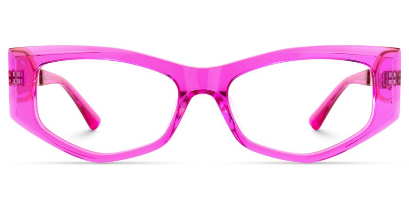 Tahiya - Geometric Pink Eyeglasses | Vooglam