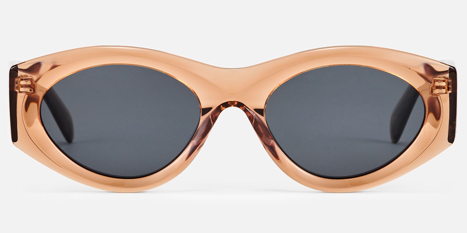Aura - Cat Eye Champagne Sunglasses | Vooglam Angle View