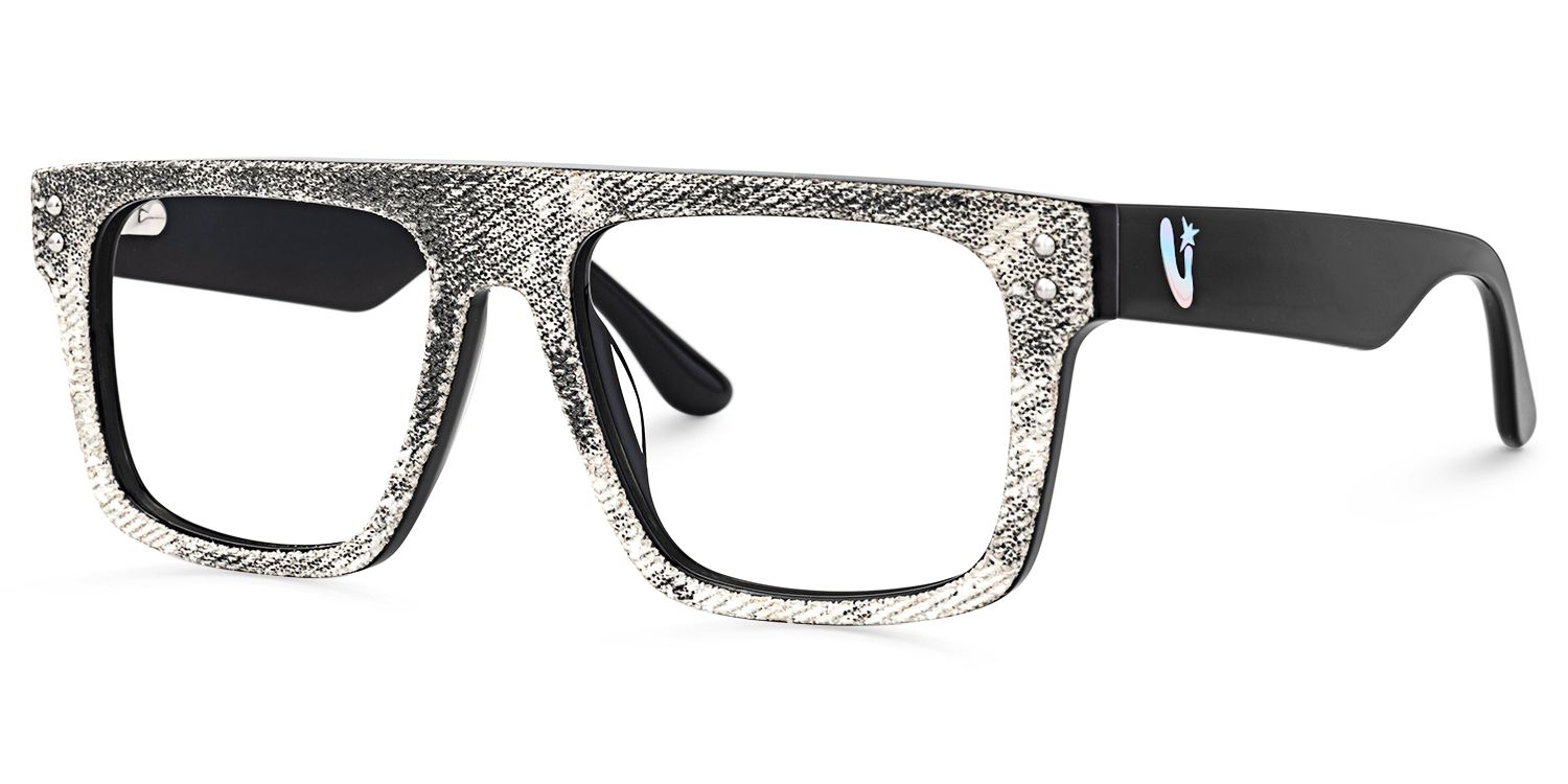 Najinca - Rectangle Black Eyeglasses | Vooglam Front View