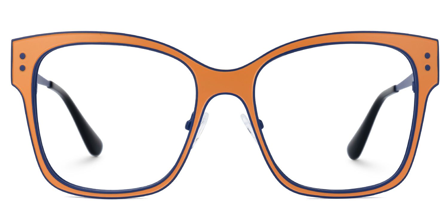 Emerson - Square Orange Eyeglasses | Vooglam Angle View