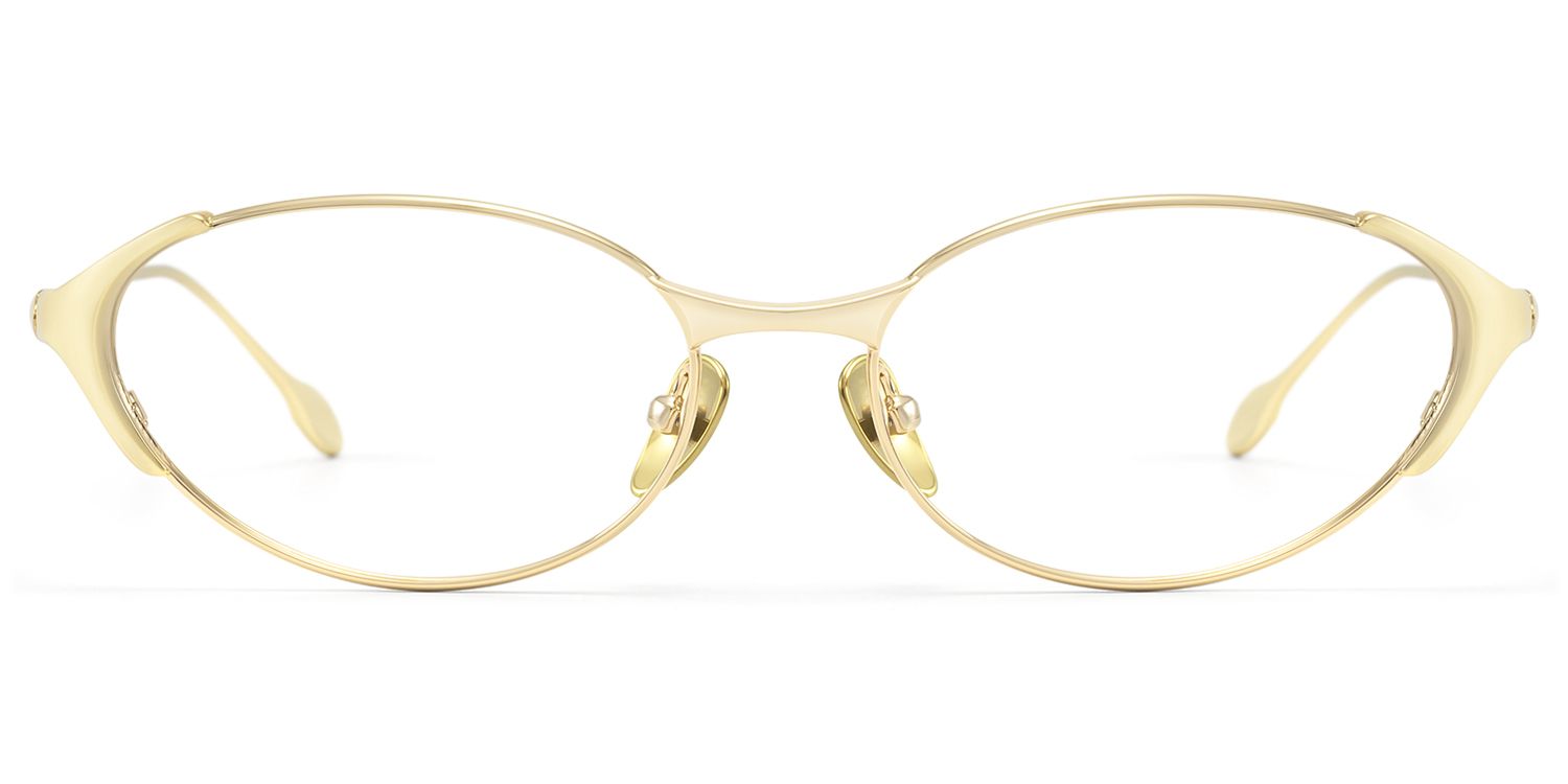 Frame Size of Ebisu - Retro Gold Oval Glasses with Ti Nose Pads | Vooglam