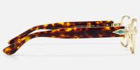 Orion - Gold Tortoise Geometric Glasses | Vooglam Side View