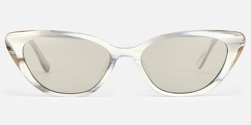 Jacinda - Cat Eye White Sunglasses | Vooglam