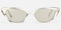 Jacinda - Cat Eye White Sunglasses | Vooglam Angle View