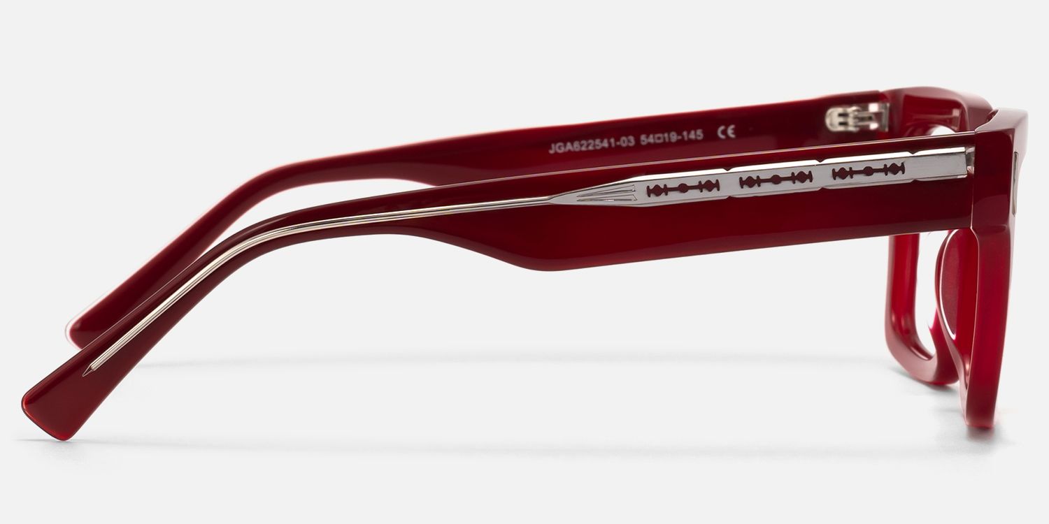 Razor - Transparent Red Razor Blade Glasses | Vooglam Side View