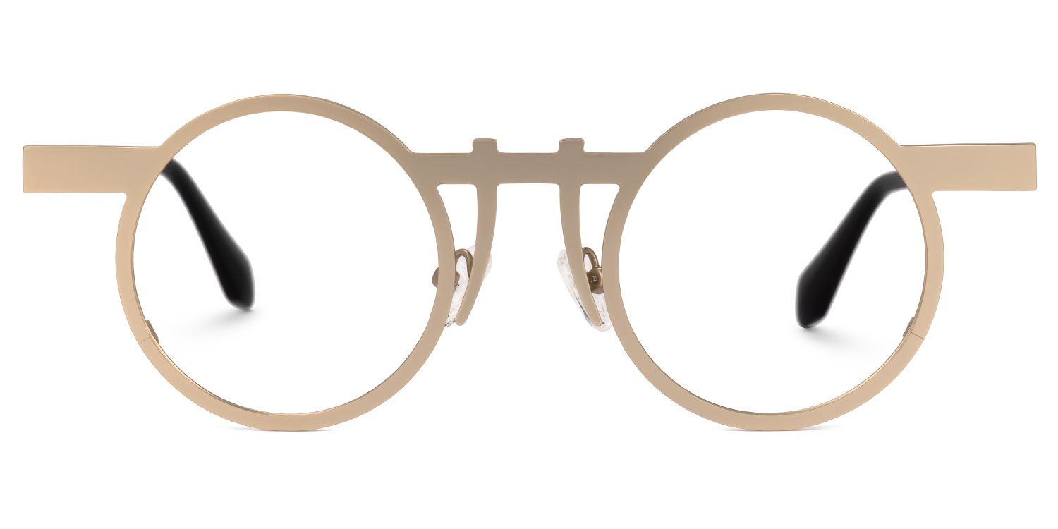 Adkins - Round Gold Eyeglasses | Vooglam Angle View