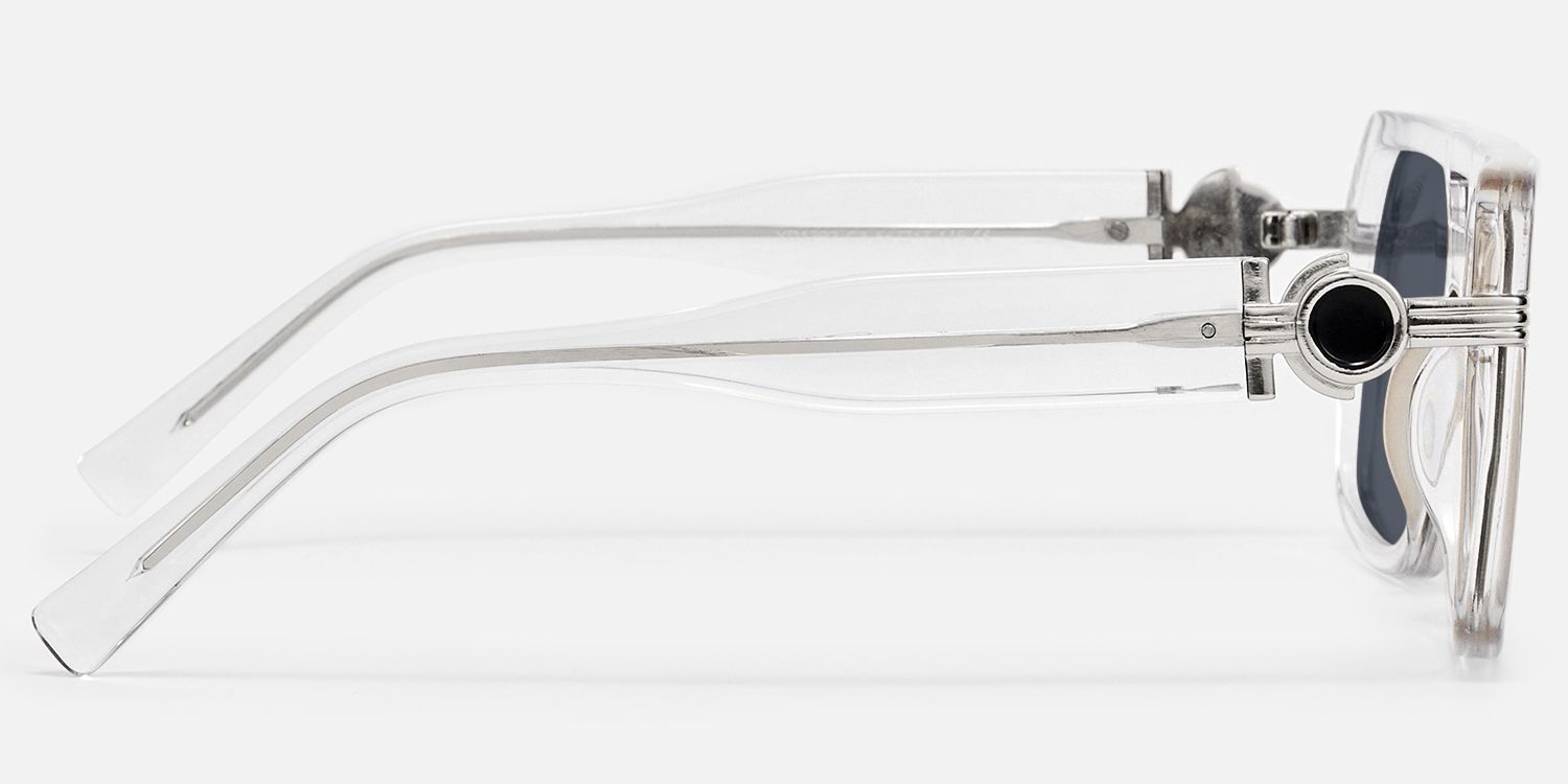 Maverick - Clear Aviator Mirror Sunglasses | Vooglam Side View