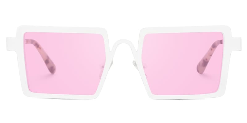Cairbre - Rectangle White Sunglasses