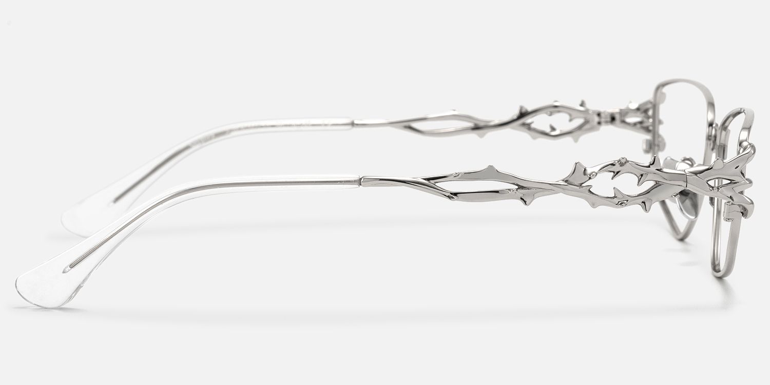 Spine - Silver Spine Deco Gothic Eyewear | Vooglam Side View