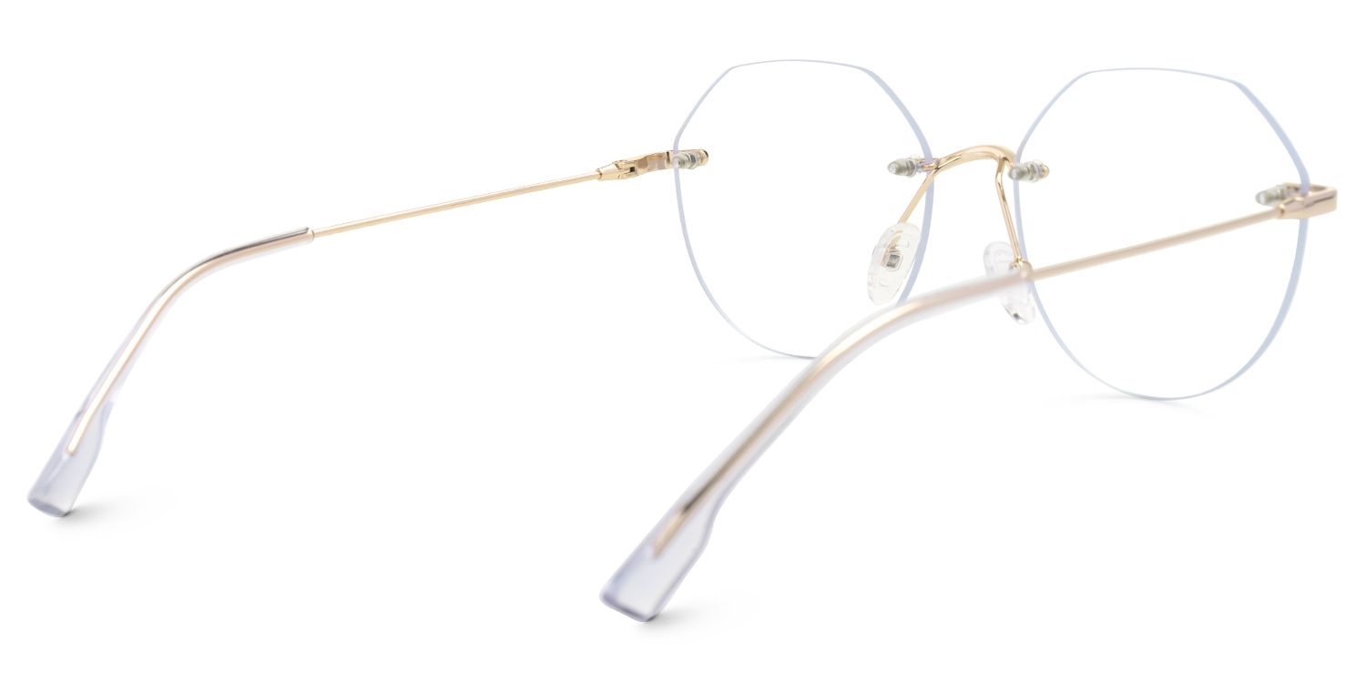 Emlyn - Geometric Gold Eyeglasses | Vooglam Side View