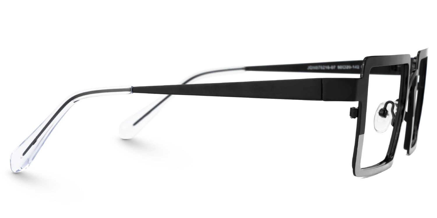 Cairbre - Rectangle Black/Silver Eyeglasses | Vooglam 4