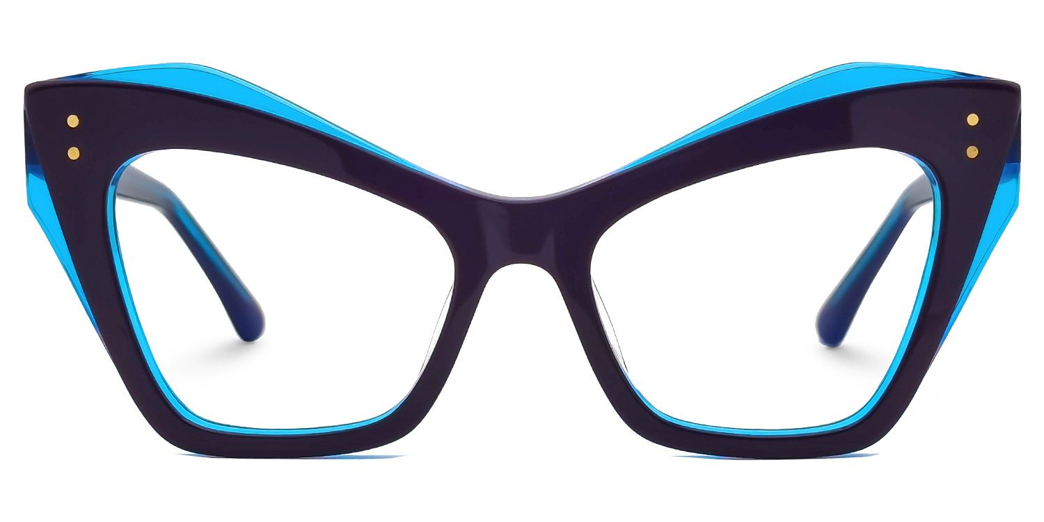 Ryann - Cat Eye Purple Eyeglasses | Vooglam Angle View