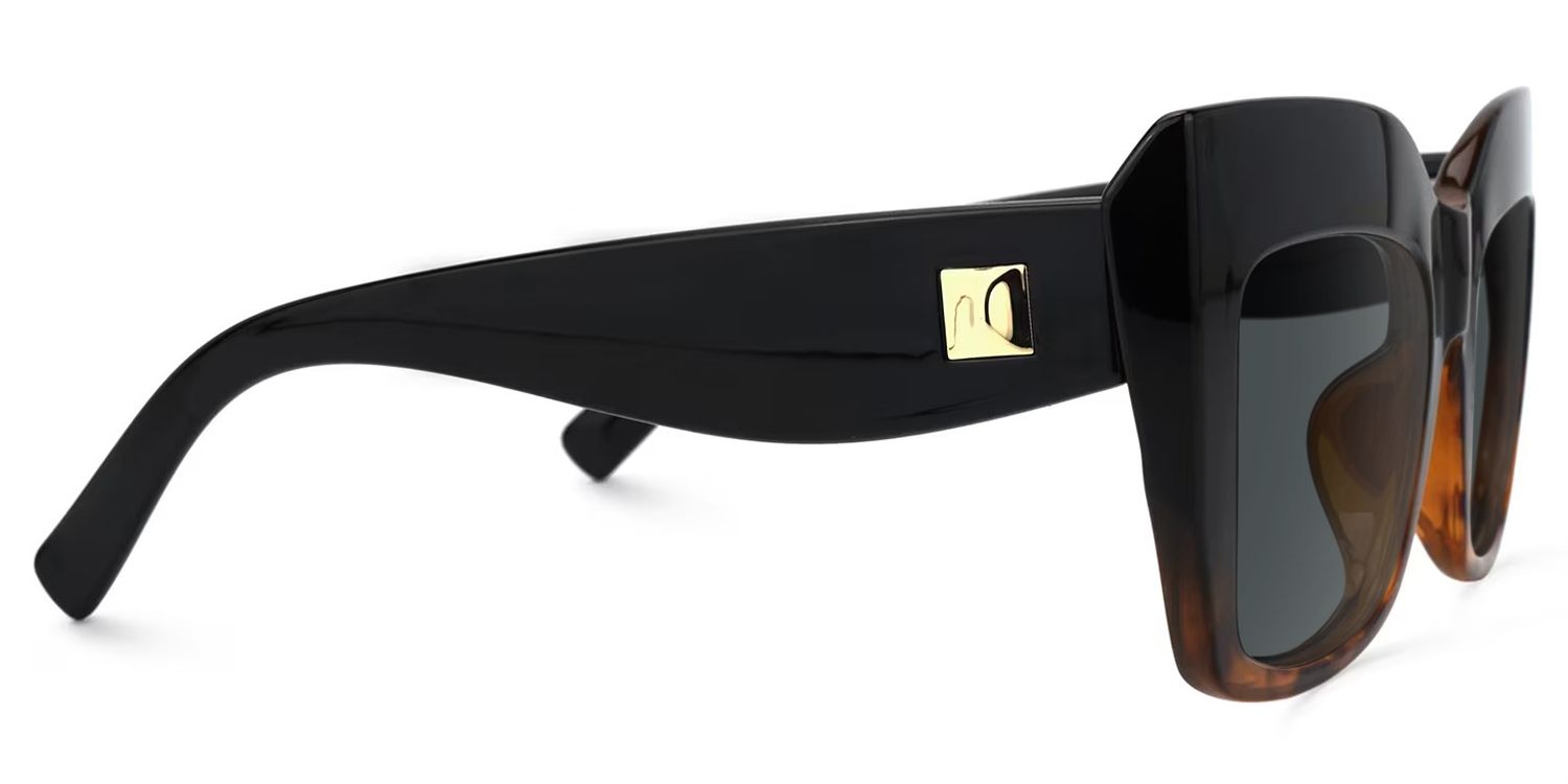 Cassandra - Square Black/Tortoise Sunglasses | Vooglam 4