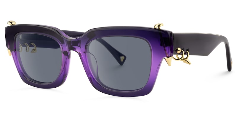 Sabrina - Rectangle Purple Sunglasses