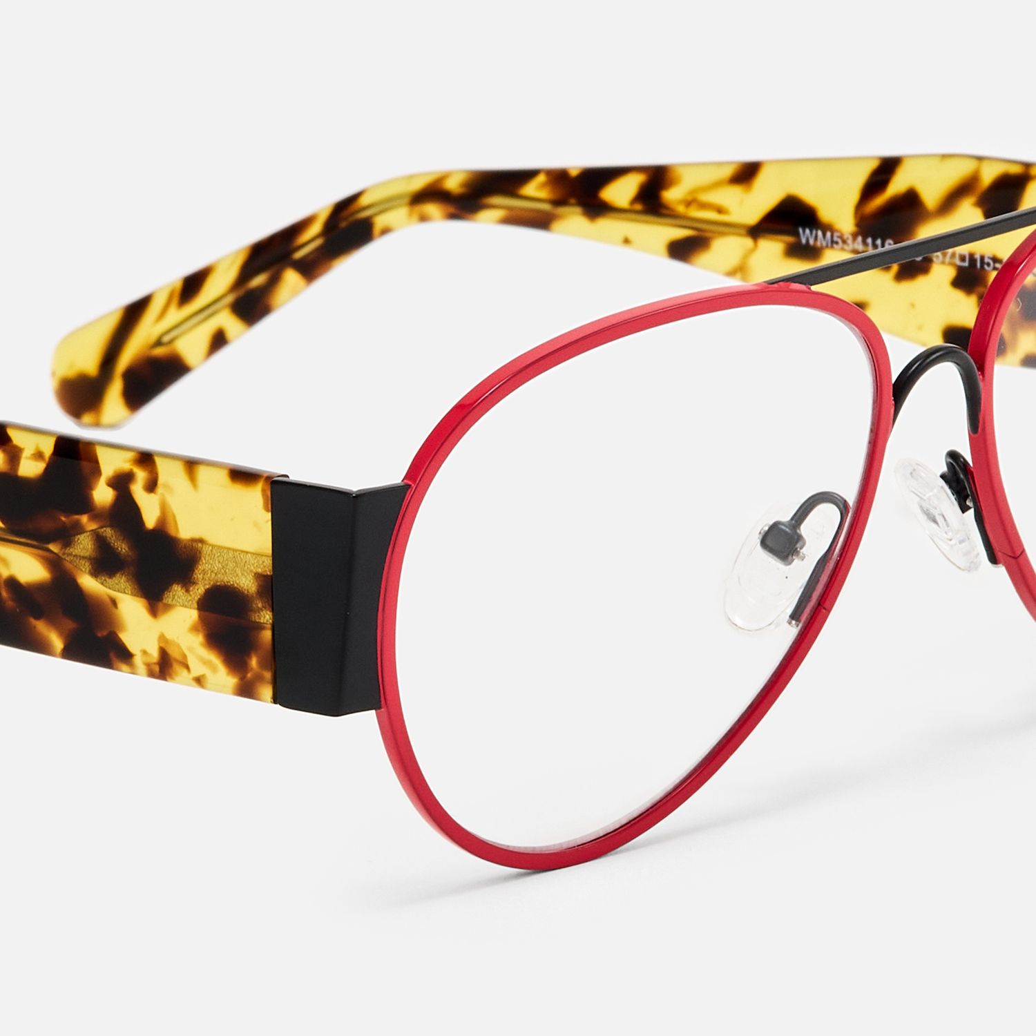 Novoa - Bold Aviator Glasses Tortoiseshell Temples product detail 4