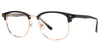 Farica - Browline Black/Gold Eyeglasses | Vooglam Front View