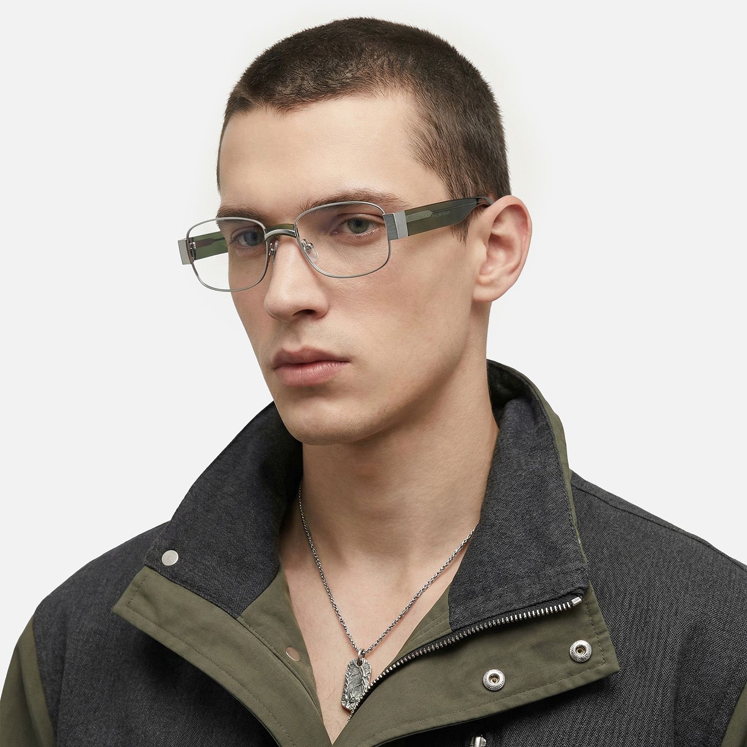 Explore the design story of Nyame - Rectangle Silver Eyeglasses | Vooglam