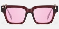 PIERCE - Square Red Sunglasses | Vooglam Angle View