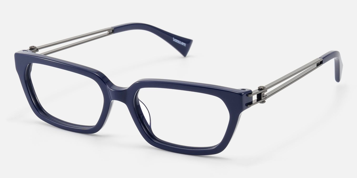 Scarpa - Blue Gunmetal Wire Temple Glasses | Vooglam Front View