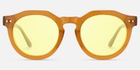 Aubrey - Amber Geometric Round Sunglasses | Vooglam Angle View
