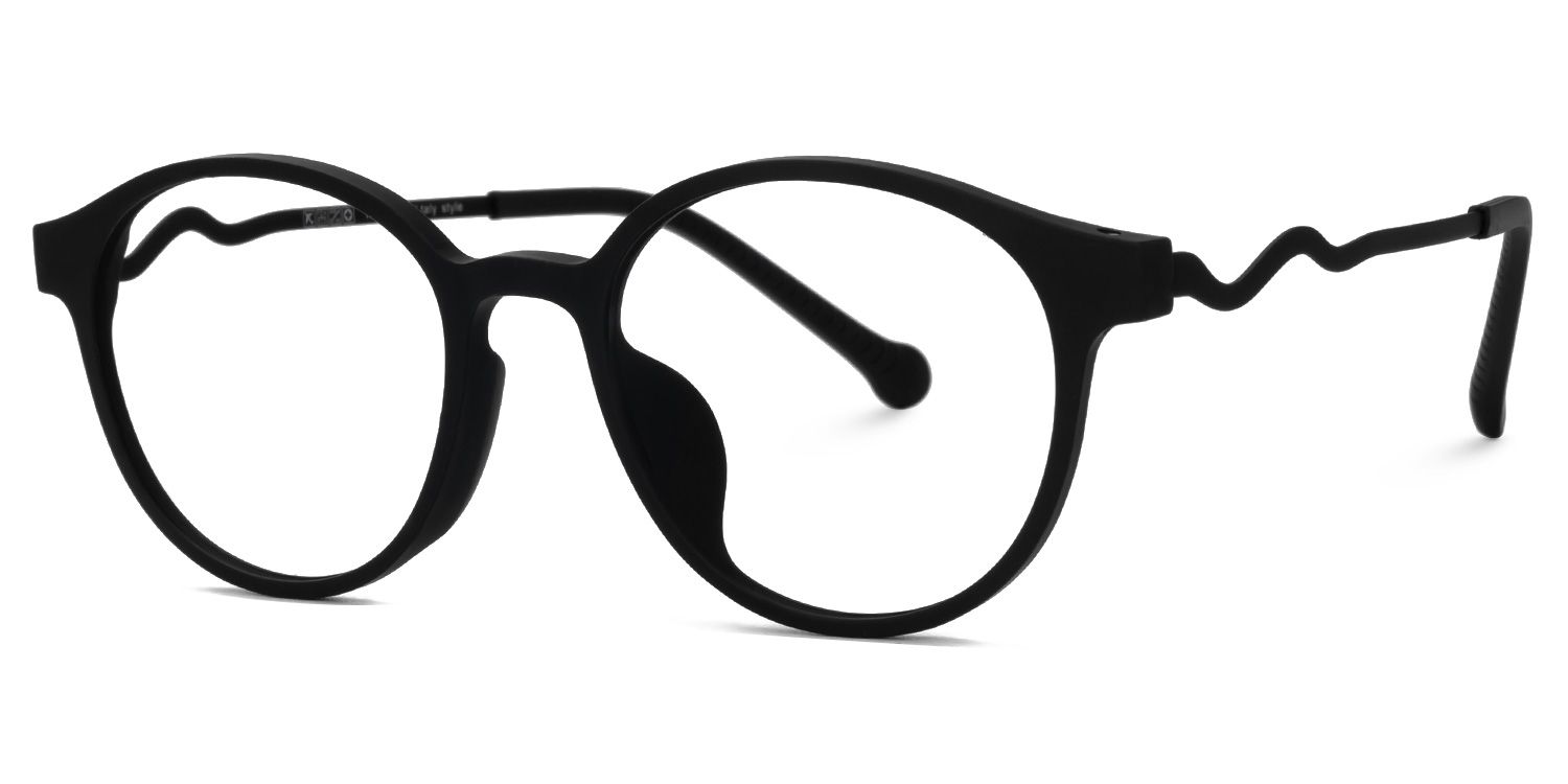 Lahayla - Round Black Eyeglasses by Vooglam - Front View