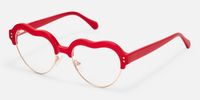Hannah - Heart Red Eyeglasses | Vooglam Front View