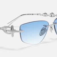 The Decoder - Geometric Silver Sunglasses | Vooglam Design Details