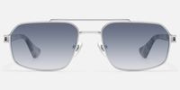Lacey - Silver Retro Aviator Sunglasses | Vooglam Angle View