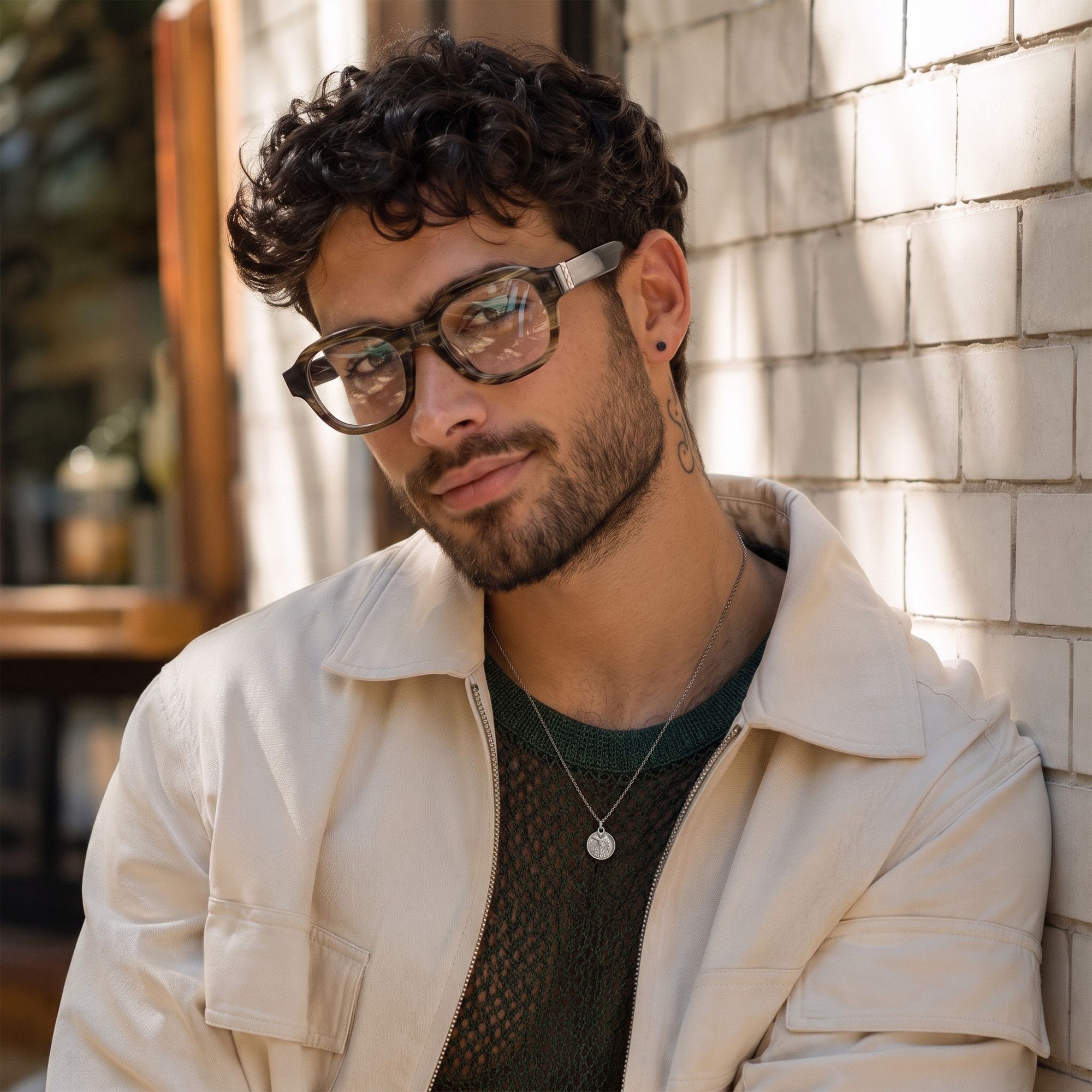 Vooglam Street Style in Real Life: Eerie - Thick Clear Blue Acetate Round Glasses by Vooglam