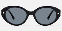 Starlust - Oval Black Sunglasses | Vooglam Angle View
