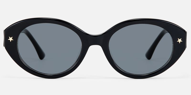 Starlust - Oval Black Sunglasses