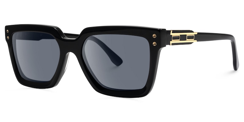 Cavalier - Rectangle Black Sunglasses
