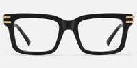 Anansi - Rectangle Black Eyeglasses | Vooglam Angle View