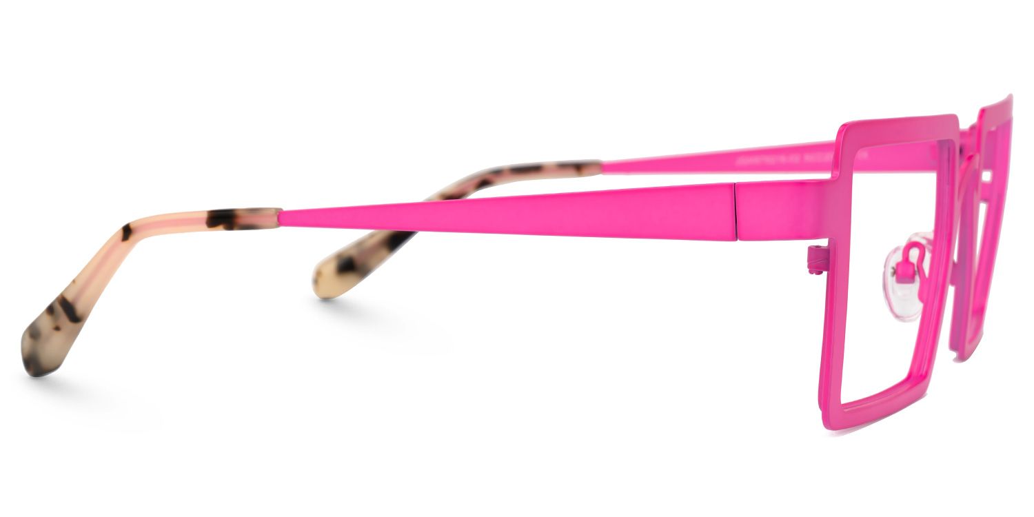 Cairbre - Rectangle Pink Eyeglasses by Vooglam - Product View 4