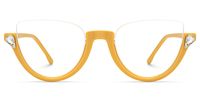 Sylvia - Cat Eye Yellow Eyeglasses | Vooglam Angle View