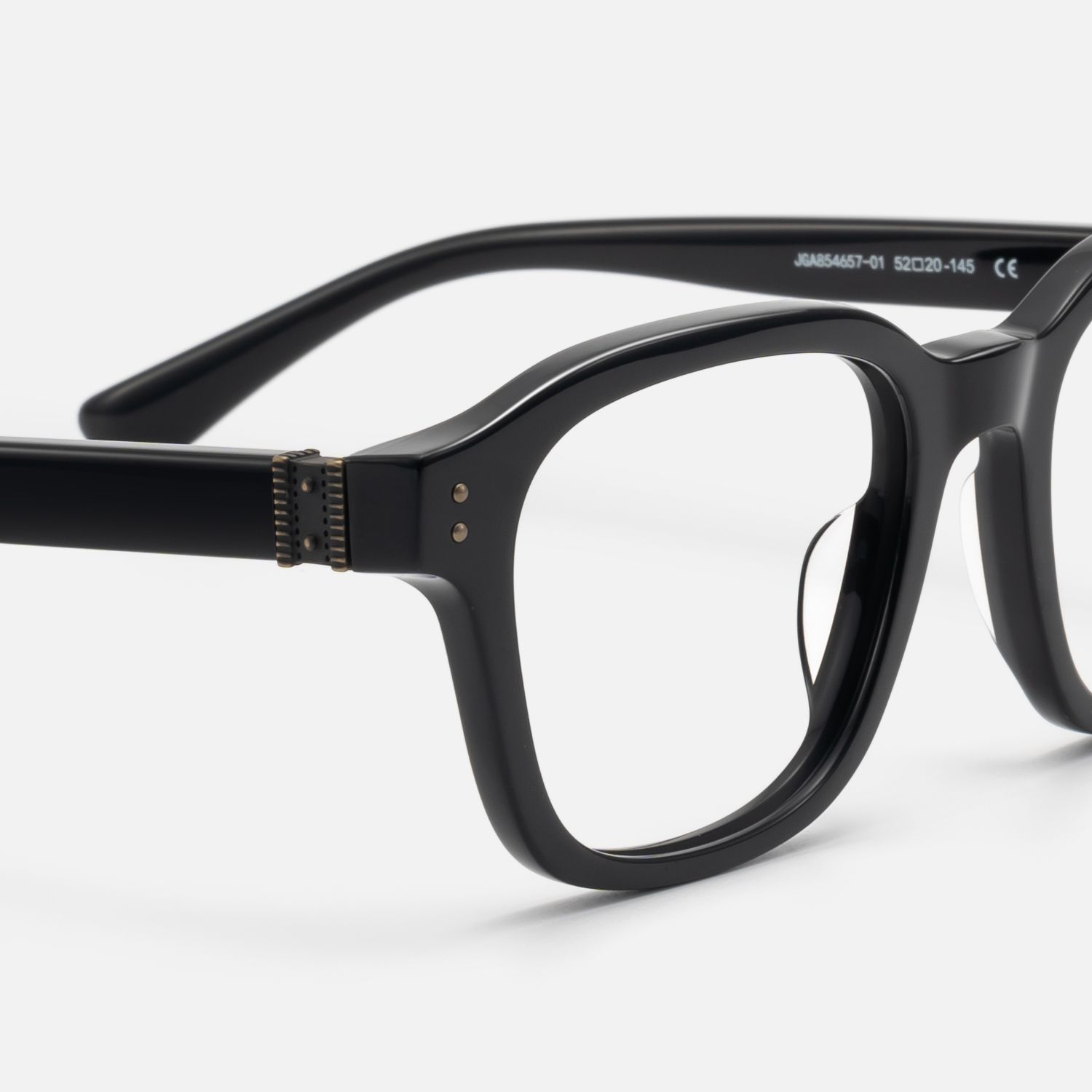 Rainier - Black Acetate Zipper Square Glasses | Vooglam Design Details