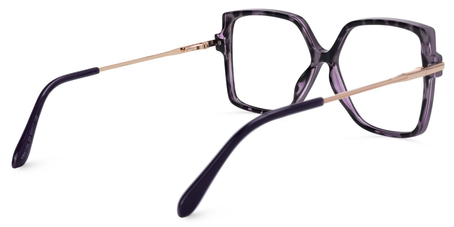 Faisal - Square Purple Eyeglasses | Vooglam Side View