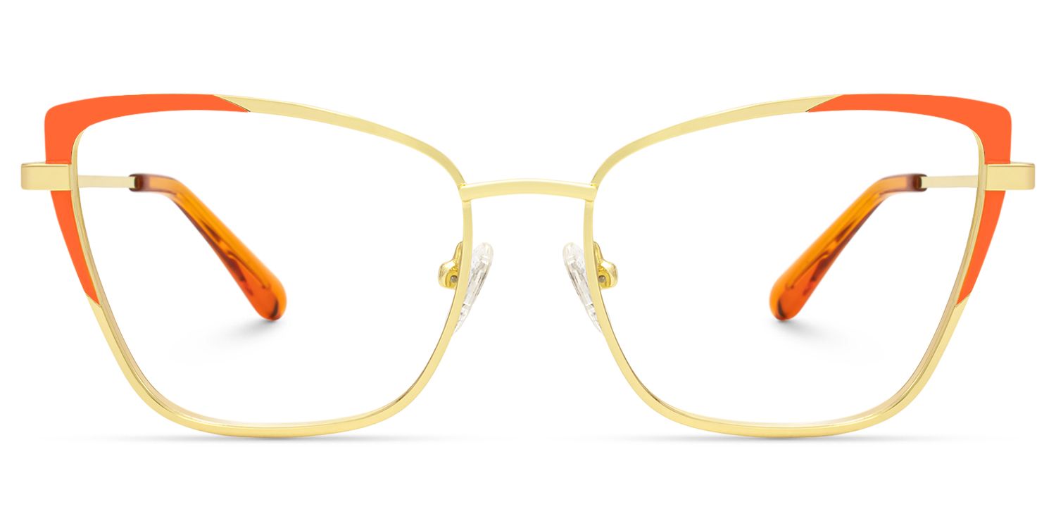 Kailas - Cat Eye Orange Eyeglasses | Vooglam Angle View