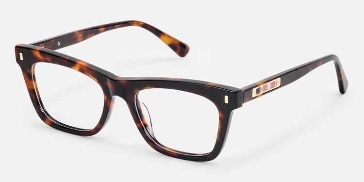Calico - Square Wayfarer Tortoise Eyeglasses | Vooglam